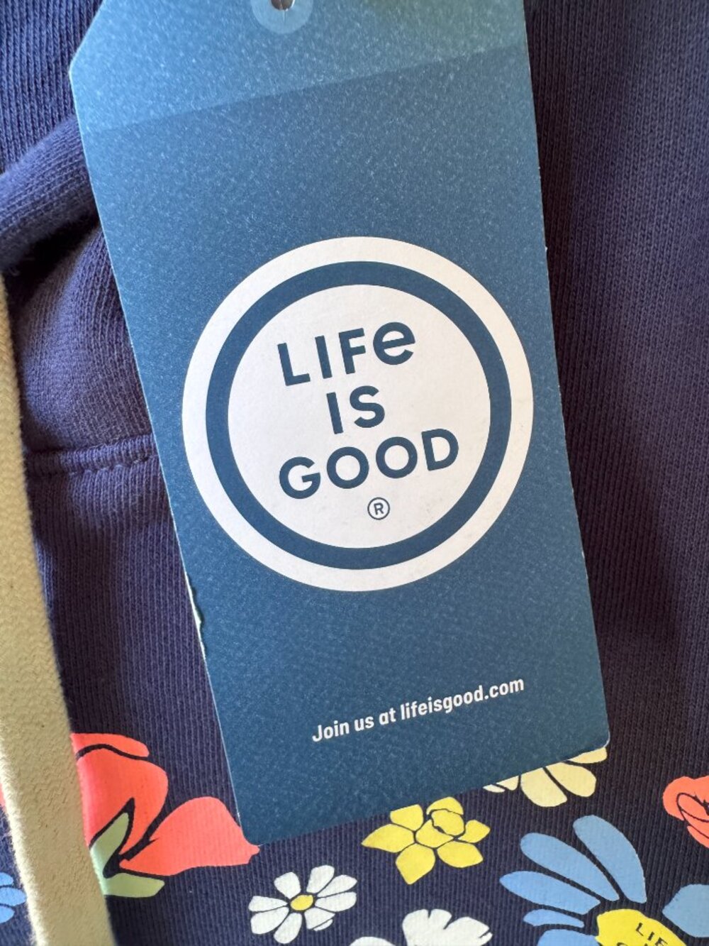 Life Is Good Spring Wildflower Stripe Simply True Fleece Hoodie Women's X-Large - Picture 4 of 10
